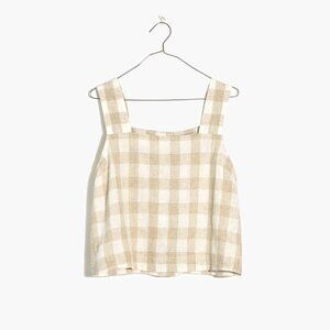 Madewell Linen-Blend Sunside Button-Back Top: Undyed Edition